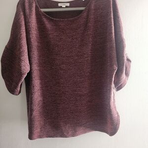 Max Studio Marled Plum Scoop Neck Sweater